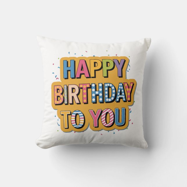 Almofada Feliz Aniversário Padronizado (Frente)
