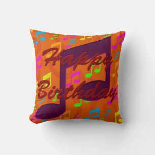 Almofada Feliz aniversário - Travesseiro decorativo de músi