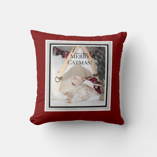 Almofada Feliz bonita Natal Gatinhos adormecidos Natal (Frente)
