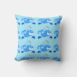 Almofada Feliz Brincadeira Cartoon Ocean Animal Patterno