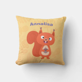 Almofada Feliz desenho animado de esquilo vermelho