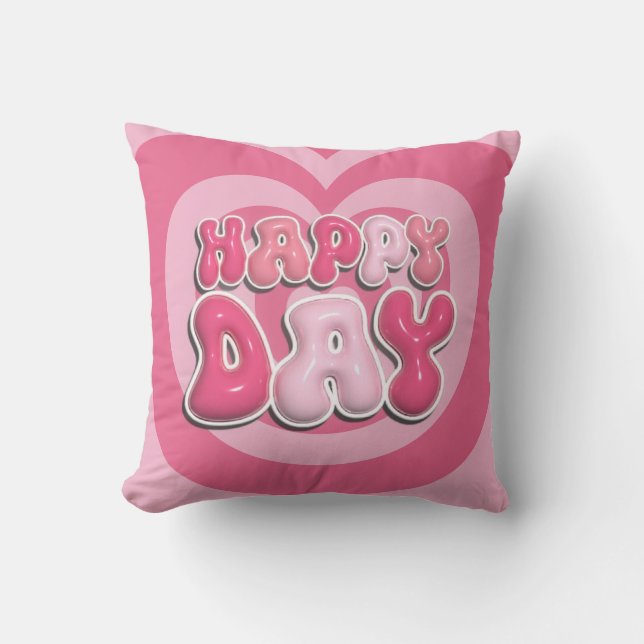 Almofada Feliz Dia Coração Cushion (Frente)