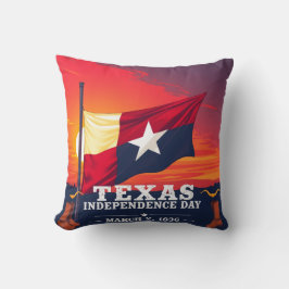 Almofada Feliz Dia da Independência do Texas 1836 Arte
