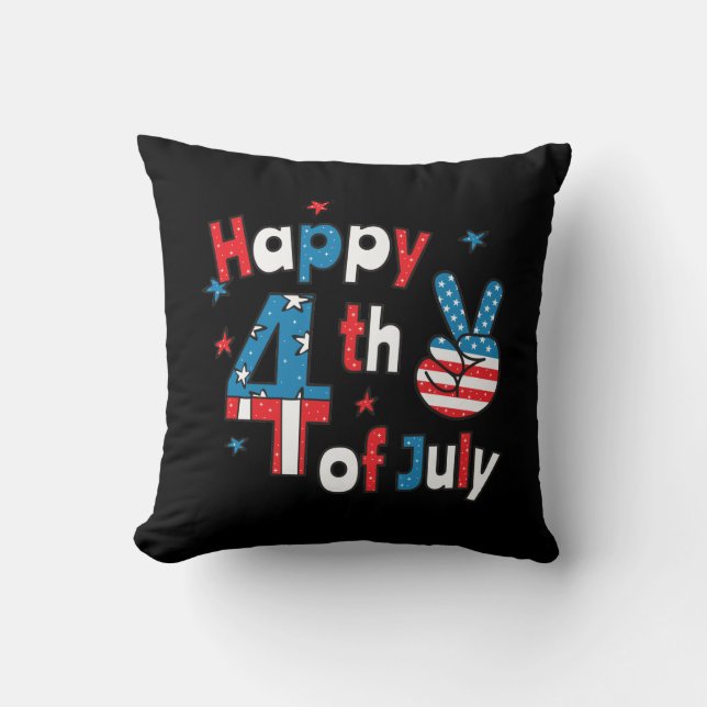 Almofada Feliz Dia da Independência em 4 de julho (Frente)