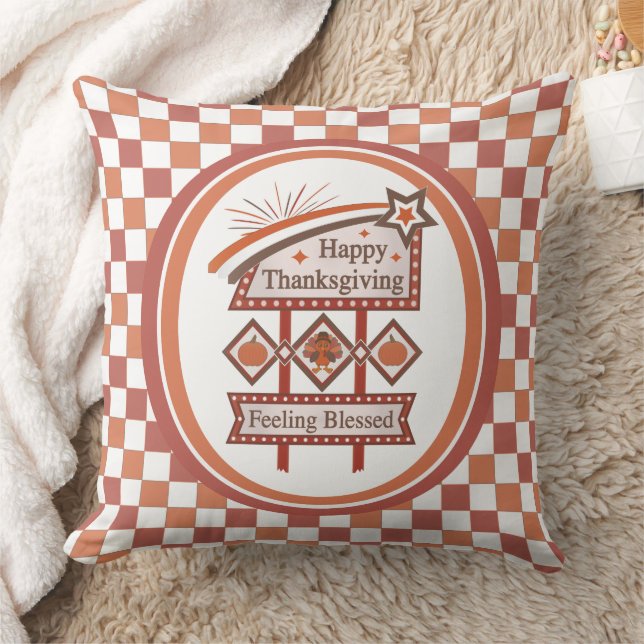 Almofada Feliz Dia de Ação de Graças Sentido Bênção - Sinal (Cobertor)