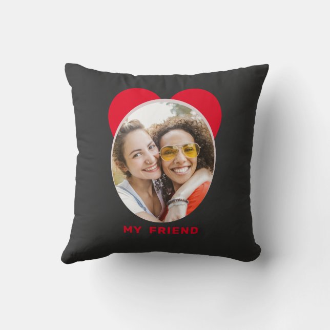 Almofada Feliz Dia de Amizade BEST AMIGO FOTO (Verso)