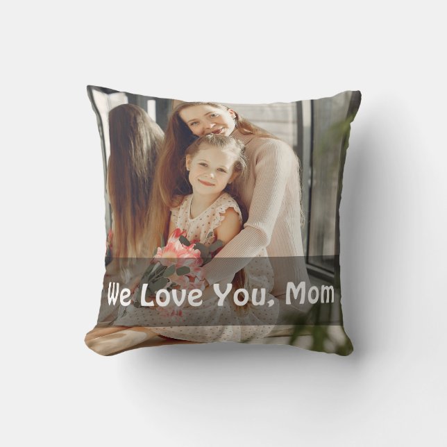 Almofada Feliz dia de as mães de Fotografias Modern Script  (Frente)