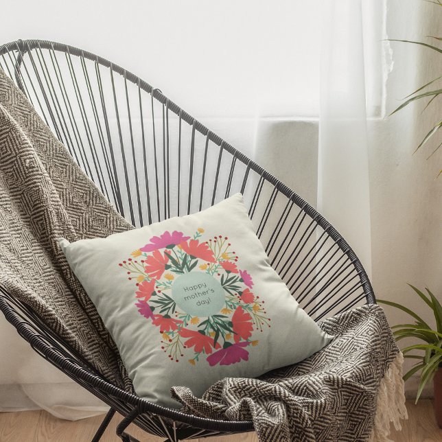 Almofada Feliz dia de as mães floral (Criador carregado)