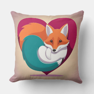 Almofada Feliz Dia de as mães: Fox Heart