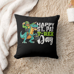 Almofada Feliz Dia de São Patrício Pat T Rex Dinosaur