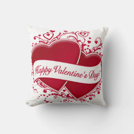 Almofada Feliz dia dos namorados! Corações vermelhos