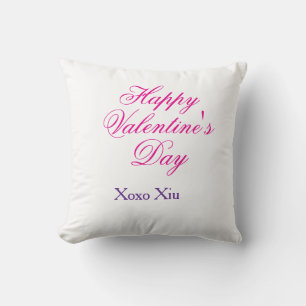 Almofada Feliz dia dos namorados rosa roxo xoxo amor nome c