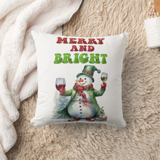 Almofada Feliz e Bright Snowman (Cobertor)