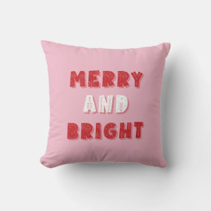 Almofada Feliz e Brilho, Feliz Natal, Natal, Rosa