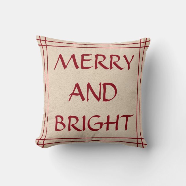 Almofada Feliz e Natal brilhante (Frente)