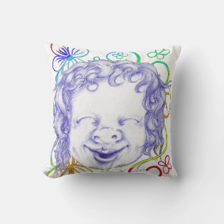Almofada Feliz e rindo de alegria
