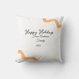 Almofada Feliz feriado nome laranja negro data ano espiral