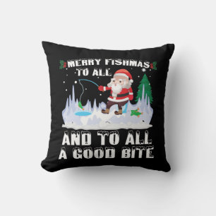 Almofada Feliz Fishmas Peixe Divertido Pescaria Pescador Na