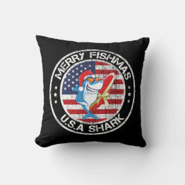 Almofada Feliz Fishmas USA Flag Excelente White Shark
