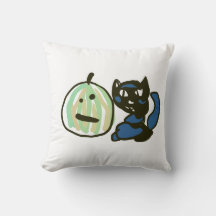 Feliz Gato Preto Abóbora do Jack Verde
