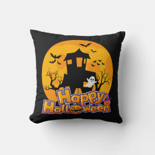 Almofada Feliz Halloween Huneen House Moon