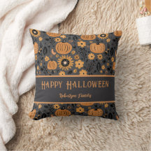 Feliz Halloween Outono Abóbora Nome da Família
