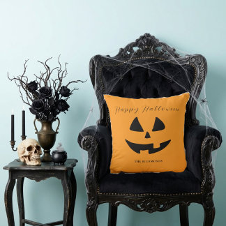 Almofada Feliz Halloween Rosto de Abóbora Personalizado Fof