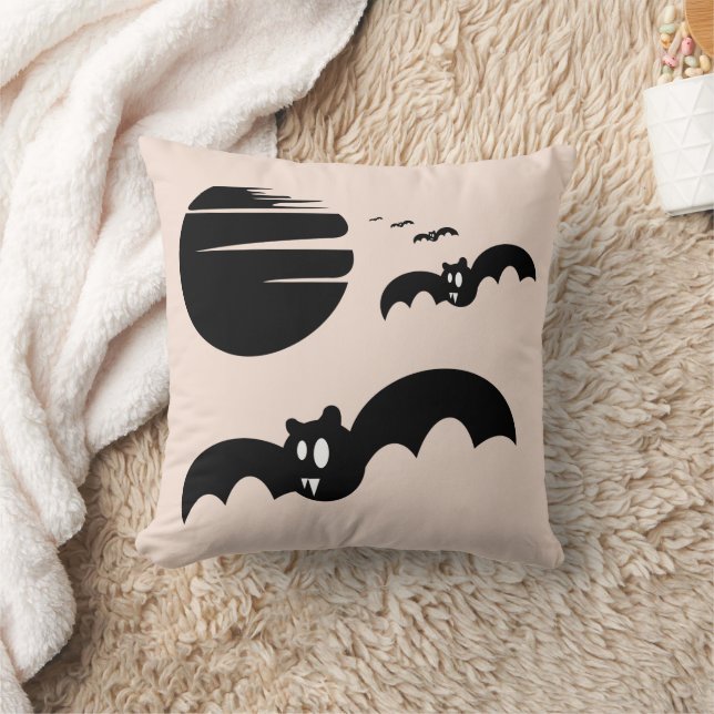 Almofada Feliz Halloween Trick ou Treine Bats (Cobertor)