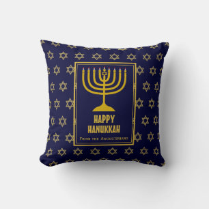 Almofada FELIZ HANUKKAH Star David Personalizou AZUL
