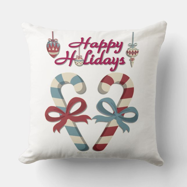 Almofada Feliz Holidays Candy Cane Heart (Frente)