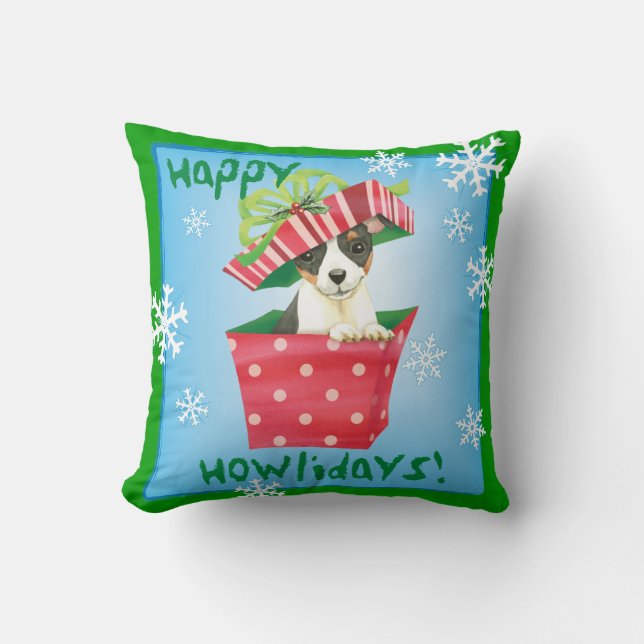 Almofada Feliz Howlidays Toy Fox Terrier (Frente)