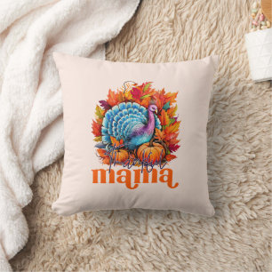 Almofada Feliz Mama Turquia e Autumn Leaves Foliage