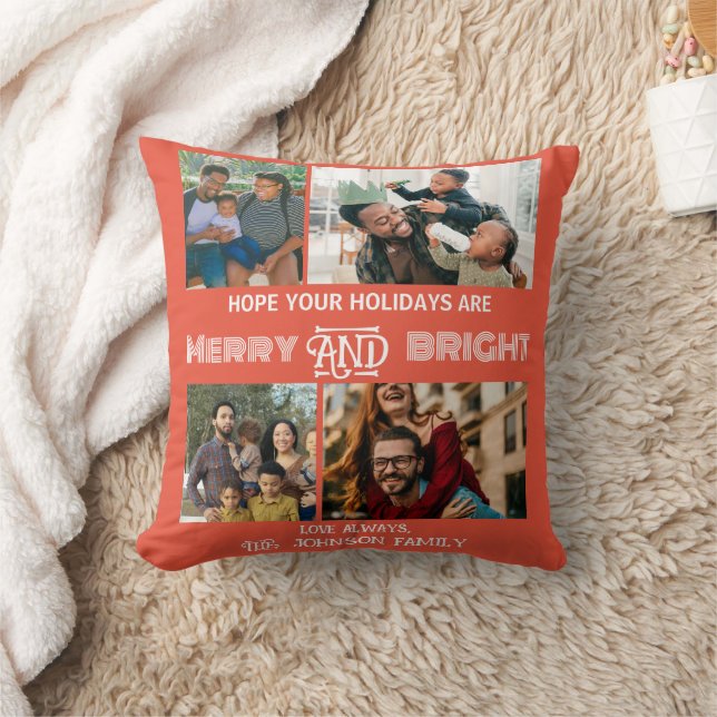 Almofada Feliz moderna e foto da família brilhante (Cobertor)