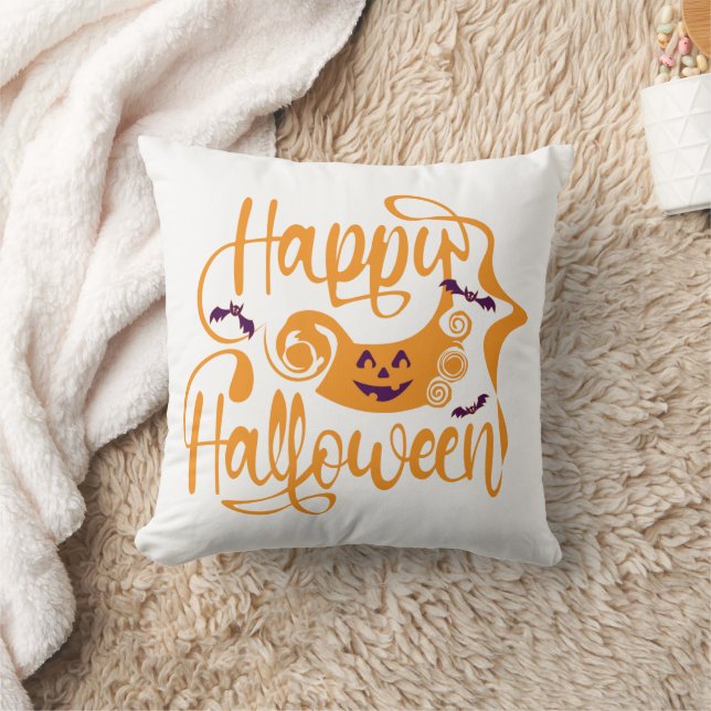 Almofada Feliz morcego de Halloween jack ou lanterna (Cobertor)
