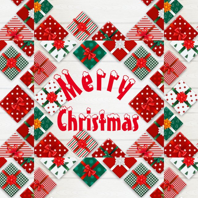 Almofada Feliz Natal (A square arrangement of Christmas presents!)