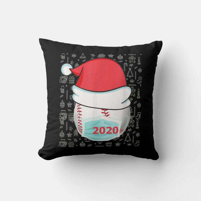 Almofada Feliz Natal 2020 Baseball Santa Hat (Frente)