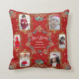 Almofada Feliz Natal Amo-Te A Colagem De Fotos Da Família