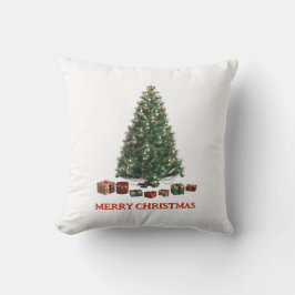 Almofada Feliz Natal. Árvore (design 1) com presentes