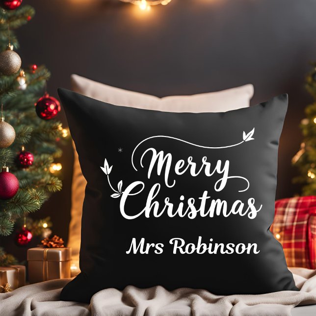 Almofada Feliz Natal Black - Família Mínima Personalizada P (Criador carregado)