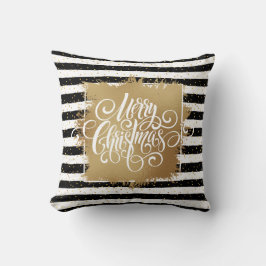 Almofada Feliz Natal Black White Stripes