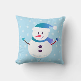 Almofada Feliz Natal Bonito Snowman Snowflakes