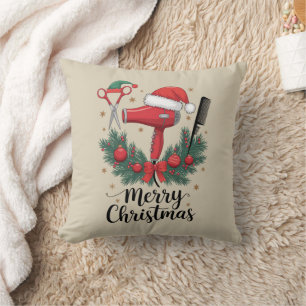 Almofada Feliz Natal Cabeleireiro Estilista de Cabelo Xmas