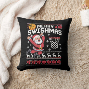 Almofada Feliz Natal de Basquete Swishmas Natal Feio 