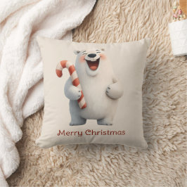 Almofada Feliz Natal Design do Urso Polar Bonito