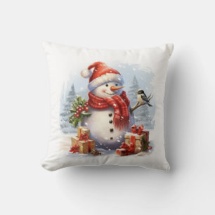Almofada Feliz Natal do Homem de Neve