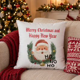 Almofada Feliz Natal e Feliz Ano Novo Papai Noel