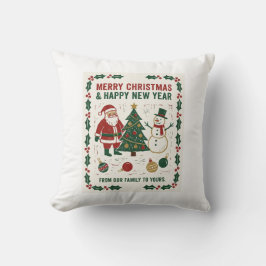 Almofada Feliz Natal e um Feliz Ano Novo