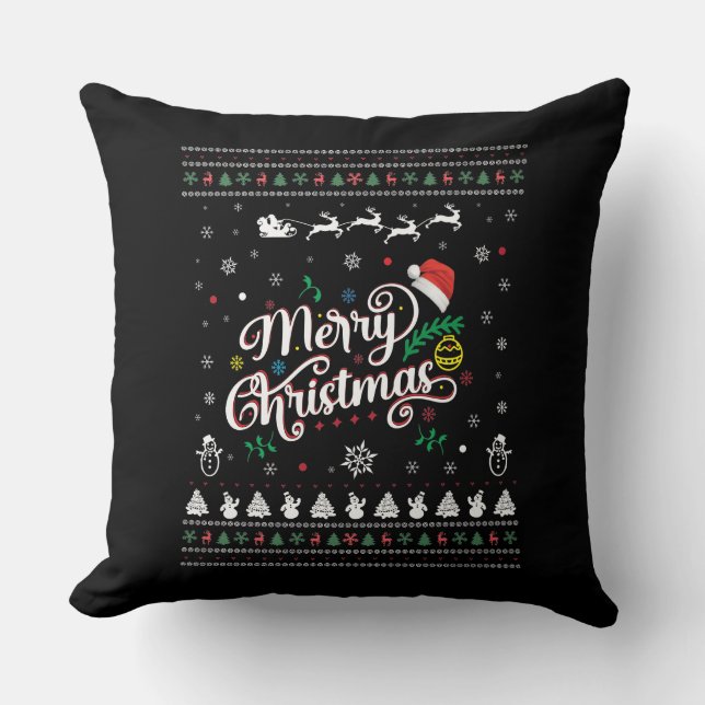 Almofada Feliz Natal Engraçado (Frente)