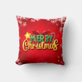 Almofada Feliz Natal Feliz Natal Vermelho, feriado verde