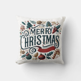 Almofada Feliz Natal Festivo e Cordial